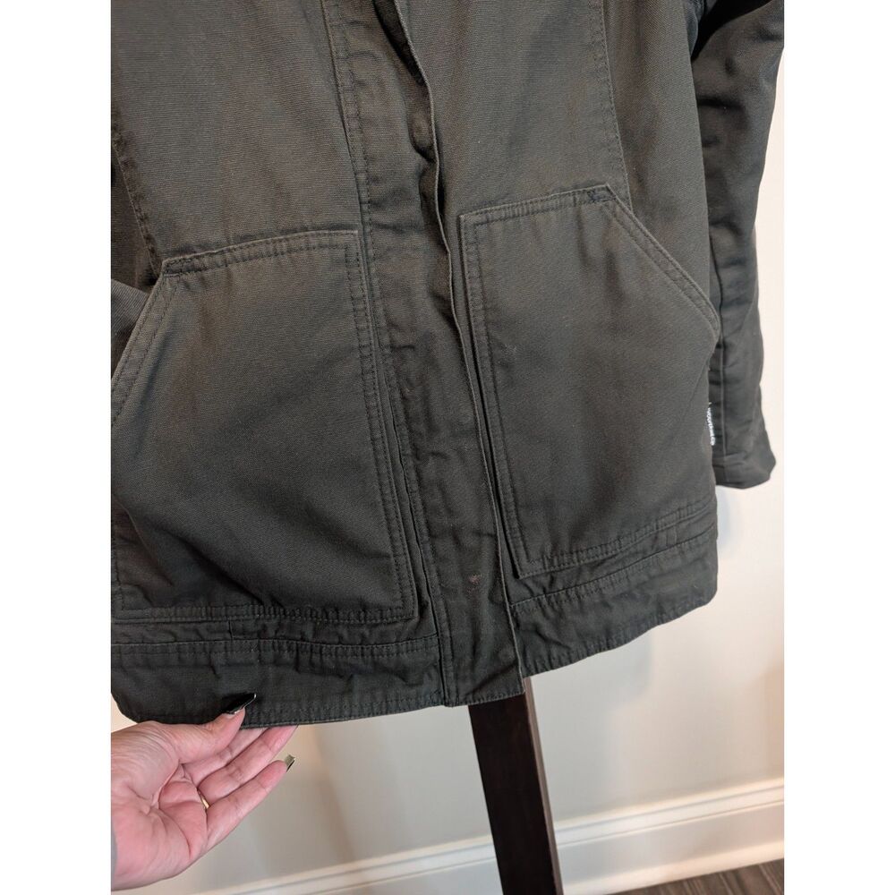 Wolverine Sherpa Collar Canvas Jacket Men's Medium Olive Green Full Zip Workwear - Picture 7 of 7